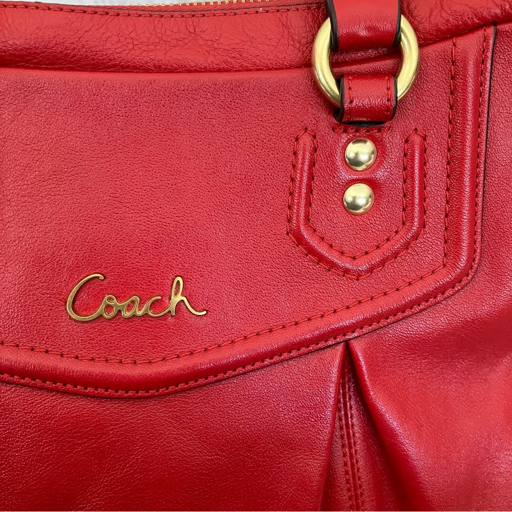 Coach | Red Leather Crossbody / Shoulder Bag - Picture 10 of 14